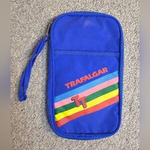 Vintage 1980's Trafalgar Retro Rainbow Travel Document Passport Zippered Holder